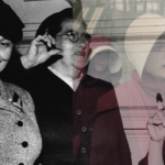 Imagen de las primeras mujeres en votar en Colombia, fotografía en blanco y negro, en contraste con los personajes femeninos de la serie El cuento de la criada.