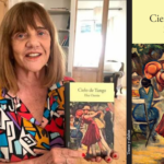 Foto del rostro de Elsa Osorio y de la portada del libro Cielo de tango
