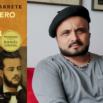 Portada del libro El relojero de la catedral, que tiene fotos antiguas de un hombre y una mujer, y foto del autor Pablo Navarrete