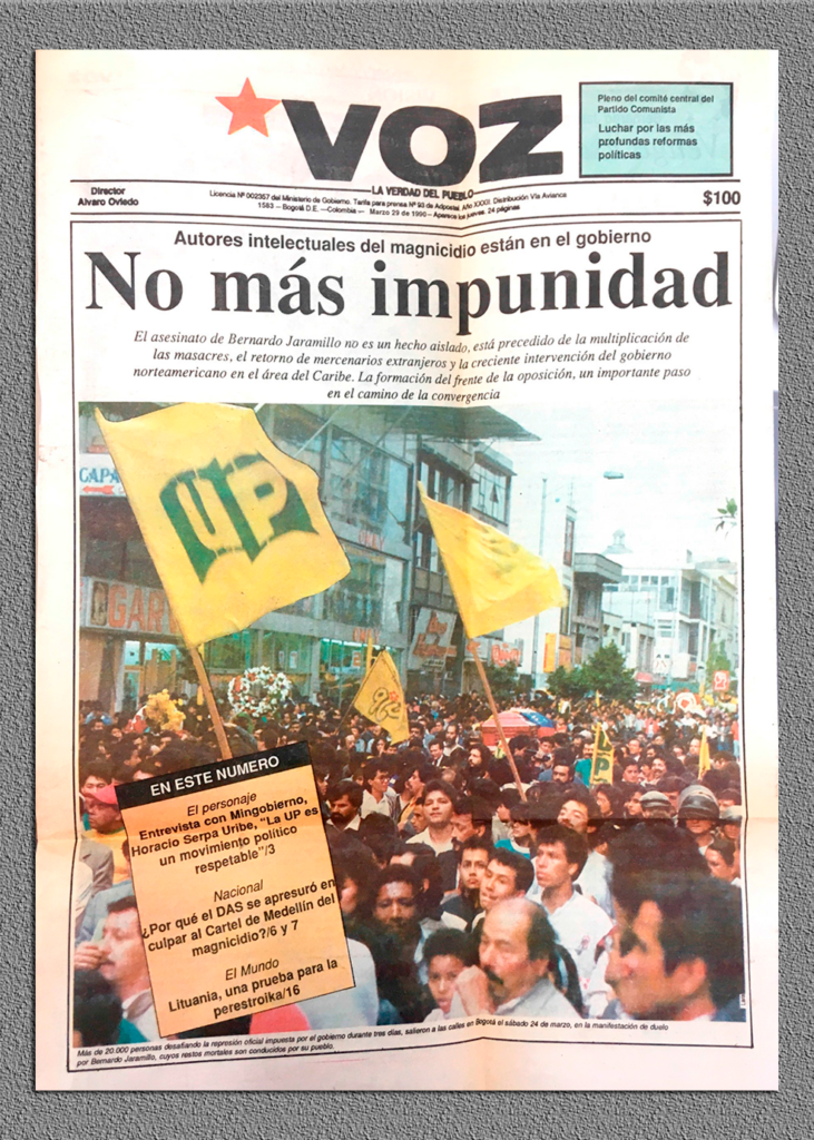Primera página del periódico VOZ