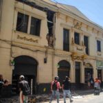 Imagen de una de las casas de estilo republicano del Centro Histórico de Manizales con la fachada destruida.