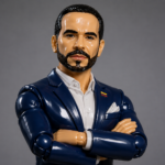 Abelardo de la Espriella como una figura de acción, como esos muñequitos que vienen en cajas con tapa plástica.