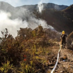 Foto de un incendio forestal en Cundinamarca.