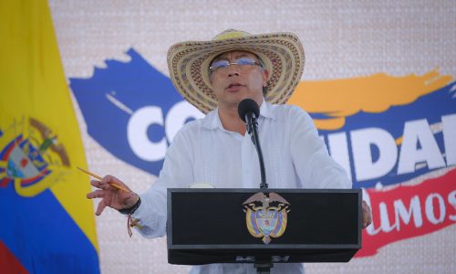 El presidente de Colombia, Gustavo Petro, durante una actividad en Tierralta (Córdoba). /