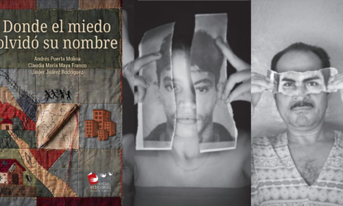 Portada del libro "Donde el miedo olvidó su nombre" sobre imágenes del Centro Nacional de Memoria Histórica.