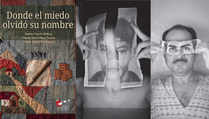 Portada del libro "Donde el miedo olvidó su nombre" sobre imágenes del Centro Nacional de Memoria Histórica.