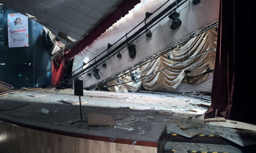 Teatro Santiago Londoño, de Pereira, luego del terremoto del 10 de agosto.
