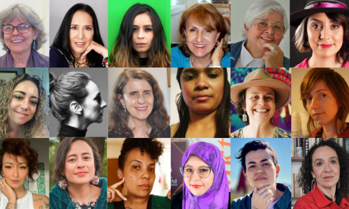 Collage de rostros de escritoras