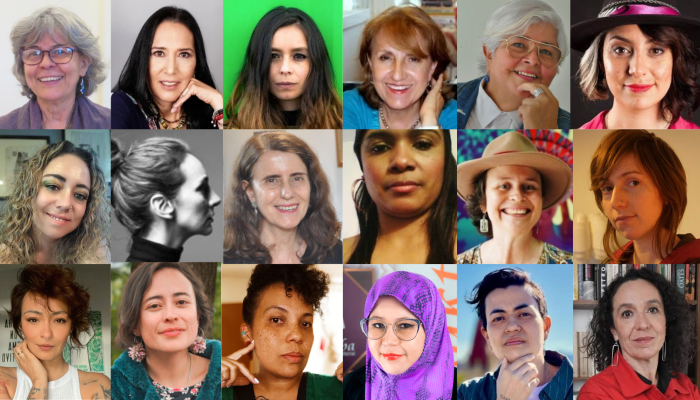 Collage de rostros de escritoras