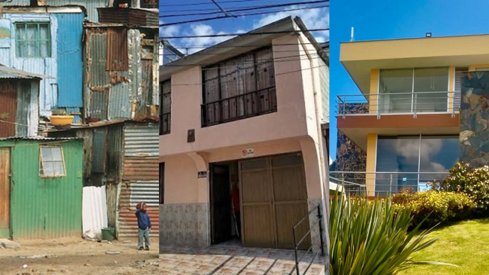 3 tipos de vivienda: estrato alto, medio y bajo