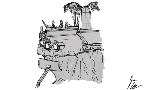 Ilustración en blanco y negro