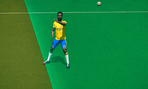 Imagen de un jugador de fútbol que muestra el pedacito de dedo de pie que marca el fuera de lugar.