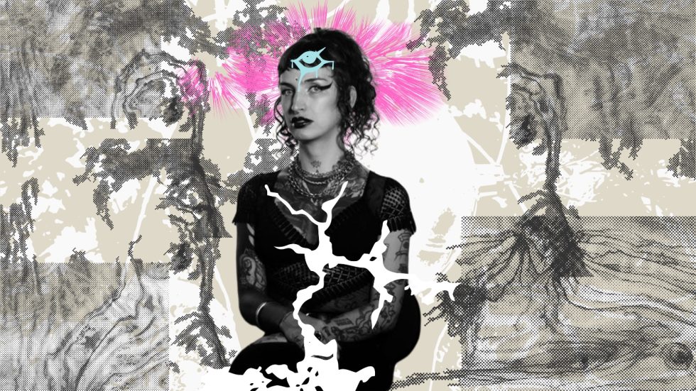 Collage elaborado por Alma. O. G a partir de una foto de Analú Laferal publicada en Platohedro..