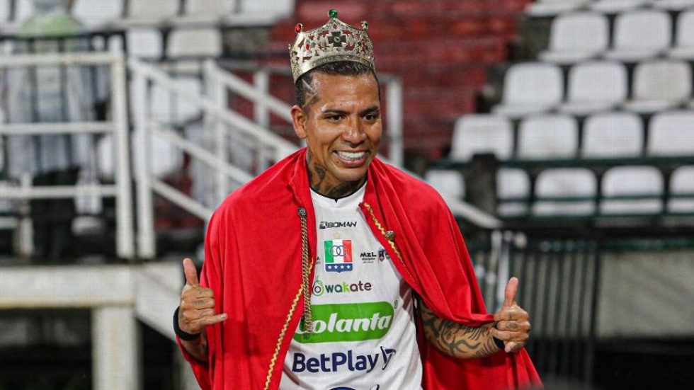 Dayro Mauricio Moreno Galindo, delantero estrella del Once Caldas, es el máximo goleador del fútbol colombiano con 370 anotaciones. /