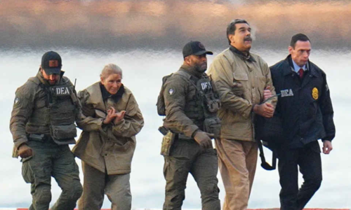 Nicolás Maduro el 5 de enero en su ingreso al tribunal que lo juzga en Nueva York.