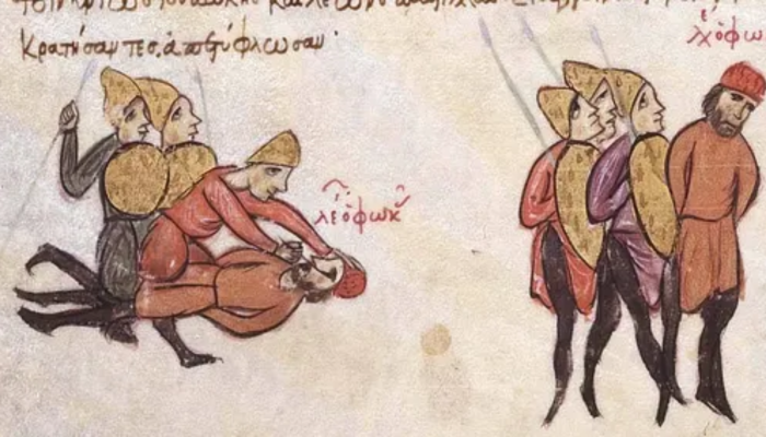 Historia de John Skylitzes (Skyllitzes Matritensis). Autor desconocido. Un detalle de esta imagen sirve de ilustración para la portada del libro de David Toscana.