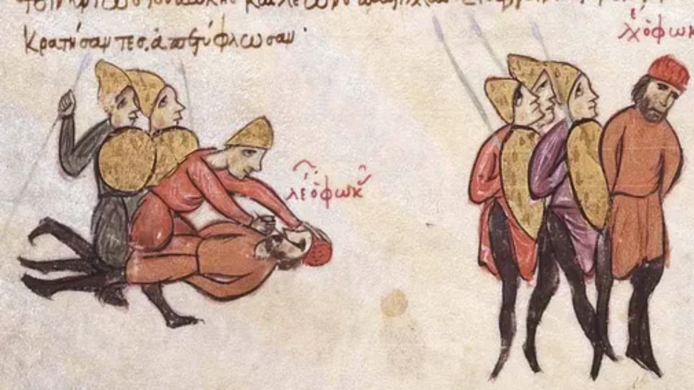 Historia de John Skylitzes (Skyllitzes Matritensis). Autor desconocido. Un detalle de esta imagen sirve de ilustración para la portada del libro de David Toscana.