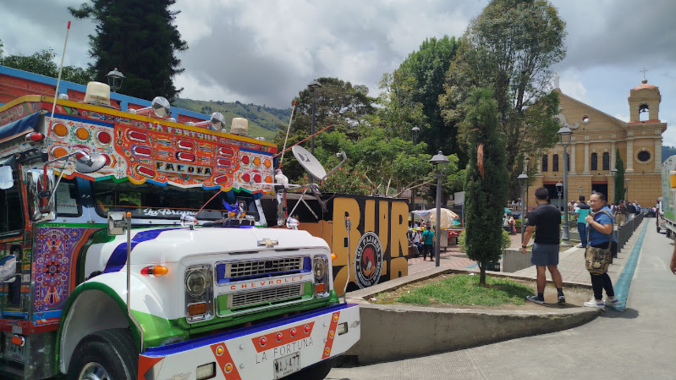 Parque principal de Pácora, Caldas, el sábado 18 de abril de 2026.