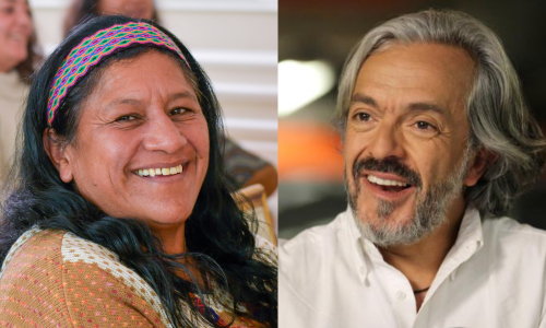 Aída Quilcué y Juan Daniel Oviedo