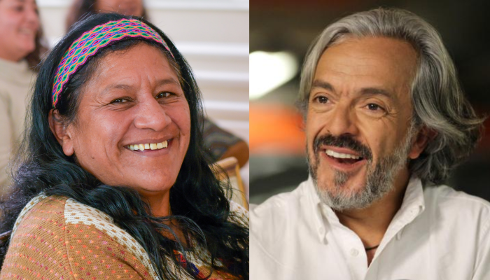 Aída Quilcué y Juan Daniel Oviedo