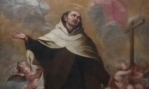 Detalle del óleo "Glorificación de San Juan de la Cruz", pintado por Vicente Berdusán en 1676.