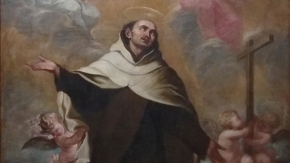 Detalle del óleo "Glorificación de San Juan de la Cruz", pintado por Vicente Berdusán en 1676.
