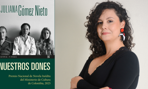 Portada del libro Nuestros dones y foto de la autora