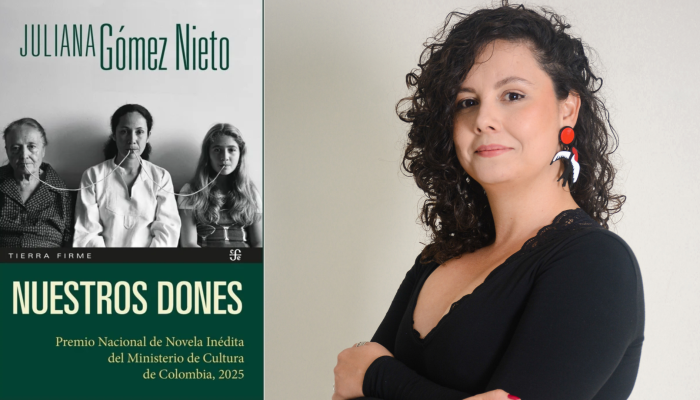 Portada del libro Nuestros dones y foto de la autora