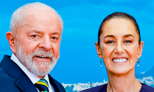 Foto de los rostros de Lula y Sheinbaum sonrientes.