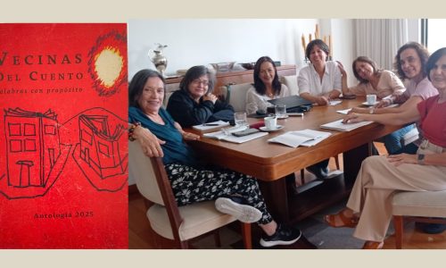 El libro "Vecinas del cuento" incluye obras de  Judy Ramírez, Luz Adriana Suárez, Marta Lucía Londoño, Cristina Botero, Beatriz Elena Santander, Olga Lucía Jaramillo-Galu, y María Elena Jiménez.