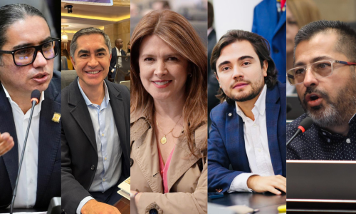 Representantes a la Cámara por Caldas. De izq. a der.: Juan Sebastián Gómez, Wilder Escobar, Juana Carolina Londoño, Santiago Osorio, Octavio Cardona.