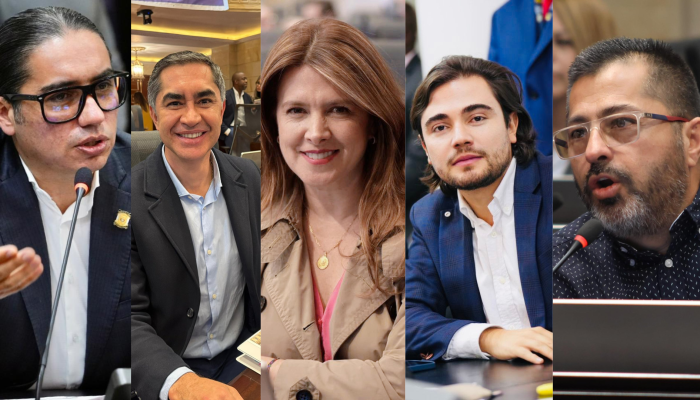 Representantes a la Cámara por Caldas. De izq. a der.: Juan Sebastián Gómez, Wilder Escobar, Juana Carolina Londoño, Santiago Osorio, Octavio Cardona.