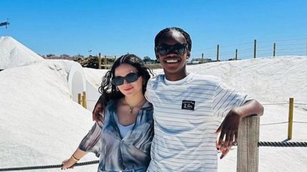 La futbolista colombiana Linda Caicedo y su novia Valeria Herrera. /