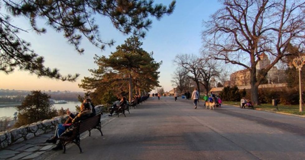 Parque en Belgrado, capital de Serbia. /