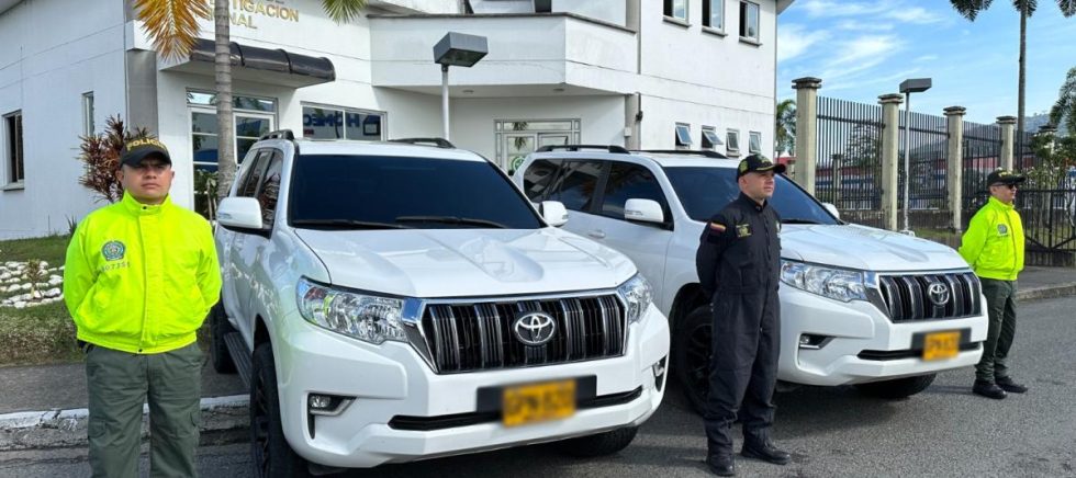 Camionetas de alta gama incautadas por la Policía en Pereira. Foto/ Sijín