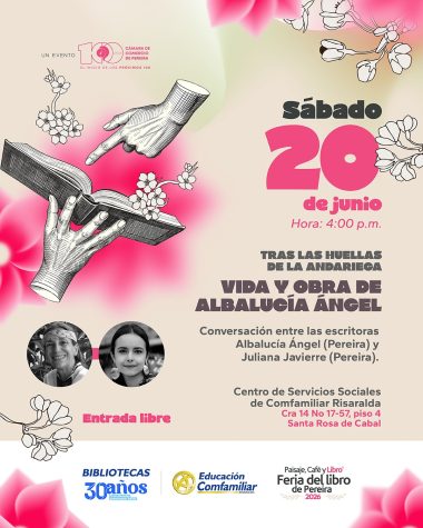 Afiche del evento Trans los pasos de la andariega, vida y obra de Alba Lucía Ángel