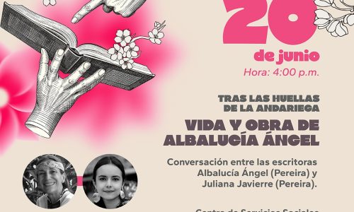 Afiche del evento Trans los pasos de la andariega, vida y obra de Alba Lucía Ángel