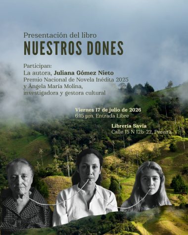 Afiche de la presentación del libro Nuestros dones de Juliana Gómez Nieto