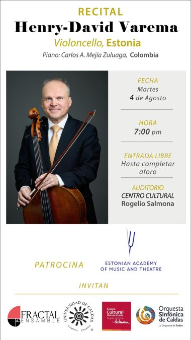 Afiche del recital de violoncello.