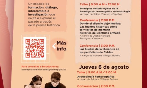 Afiche del evento que contiene la información de los diversos talleres y horarios