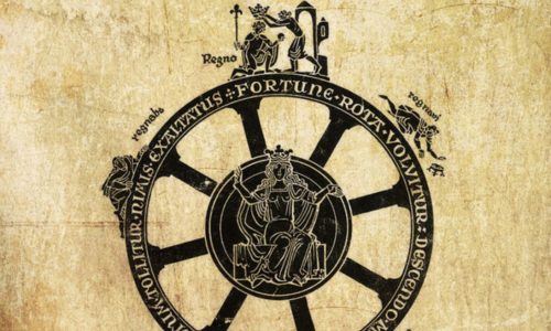 Ilustración antigua de la rueda de la Fortuna