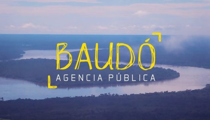 Imagen de un río con el logo de Baudó Agencia Pública